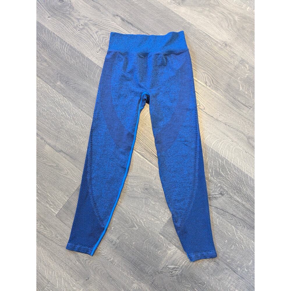 Victoria's Secret PINK Seamless Leggings with Stretch Mesh Detail Blue SZ M